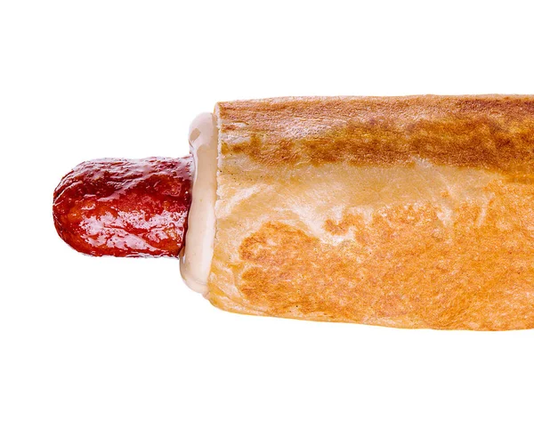 Hot Dog Gril Izolované Bílém Pozadí Rychlé Občerstvení — Stock fotografie