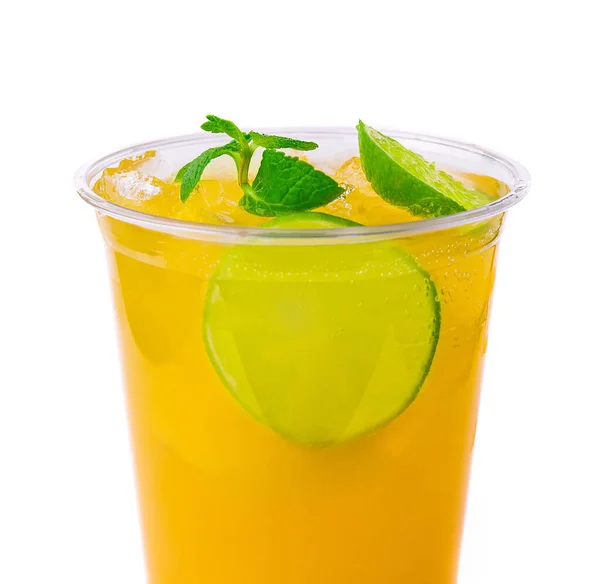 Alcohol Cocktails Orange Juice Lime Slices — Φωτογραφία Αρχείου