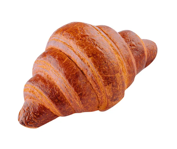 Färsk Croissant Vit Bakgrund — Stockfoto