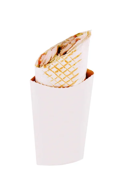 Doner Kebab Isolated White Background — Stock Photo, Image