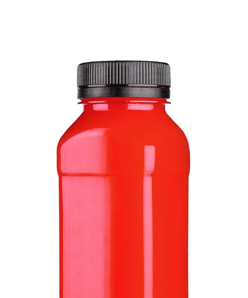 Zumo Rojo Desintoxicación Botella Plástico — Foto de Stock