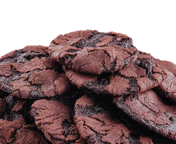 Čokoládové Sušenky Izolované Bílém Pozadí — Stock fotografie