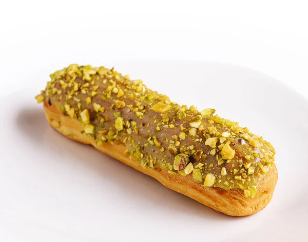 Dessert Eclair Pistachios Crumbs — 图库照片