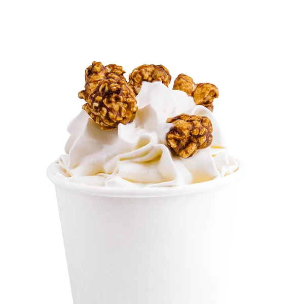 Milkshake Caramel Syrup Popcorn — Fotografia de Stock