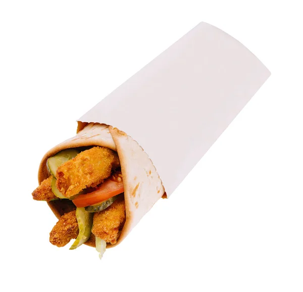 Roll Chicken Nuggets Isolated White — Fotografia de Stock