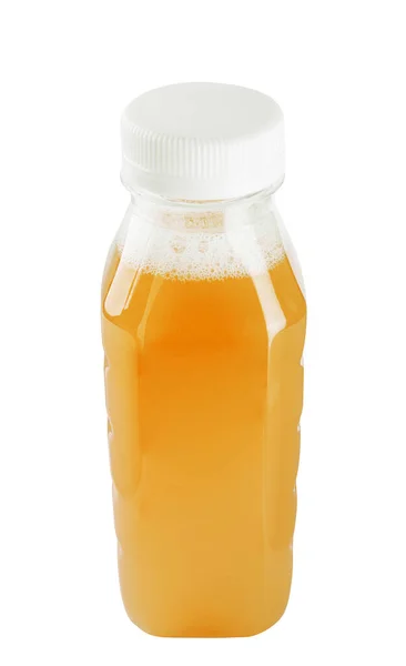 Plastic Bottle Apple Juice White — Stock Photo, Image