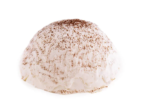 White Mousse Cake White Plate — Stock Photo, Image