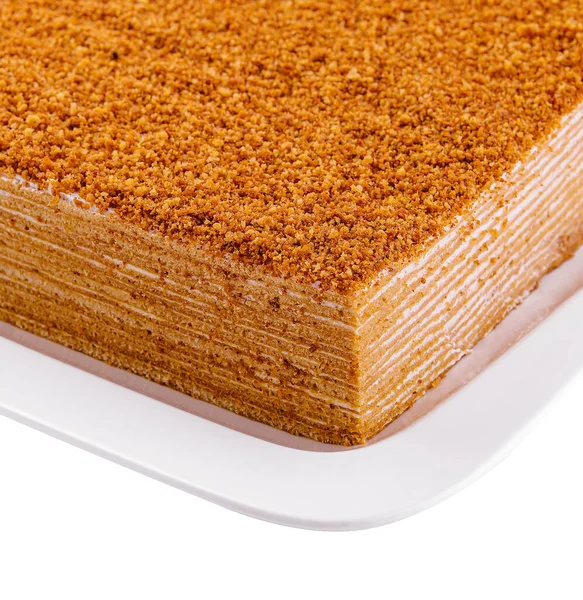 Sweet Home Layered Honey Cake Plate — Fotografia de Stock