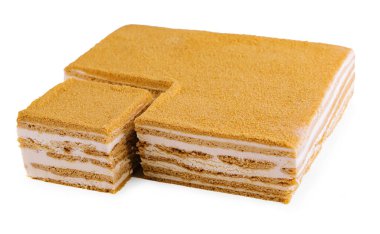 Beyaz arkaplanda Napolyon Keki