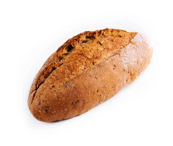 Μαύρο Ψωμί Απομονωμένο Λευκό Φόντο — Φωτογραφία Αρχείου
