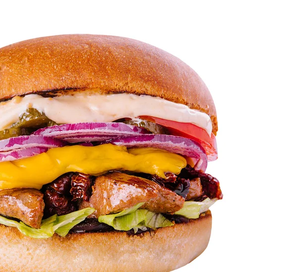 Pulled Pork Burger Coleslaw Salad Bbq Sauce — Stockfoto