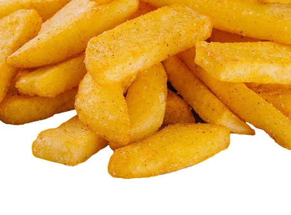 Pommes Frites Potatis Isolerad Vit Bakgrund — Stockfoto