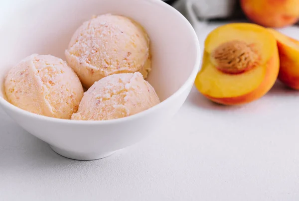 Homemade Sweet Apricot Ice Cream Close — Stock Fotó