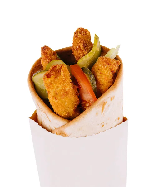 Roll Chicken Nuggets Isolated White — Fotografia de Stock