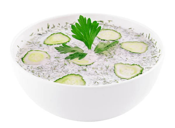 Summer Cold Soup Yogurt Vegetables — Fotografia de Stock