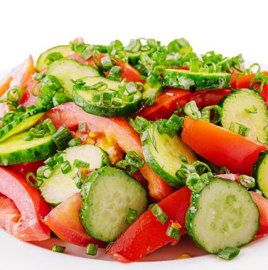 vegetarian salad of spring vegetables on plate