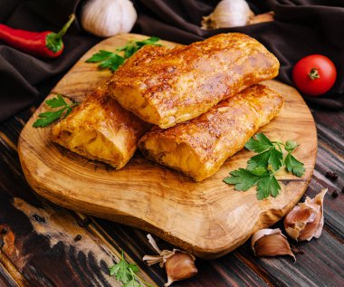 Cooking traditional romanian pies with potatoes