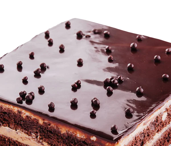 Шоколадний Торт Білій Тарілці — стокове фото