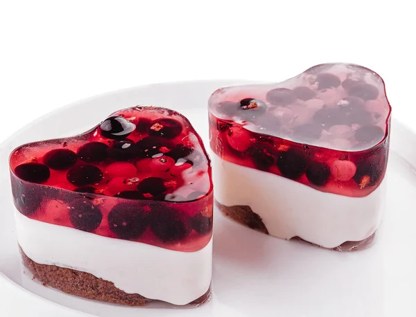 Layered Berry Dessert White Plate — Stockfoto