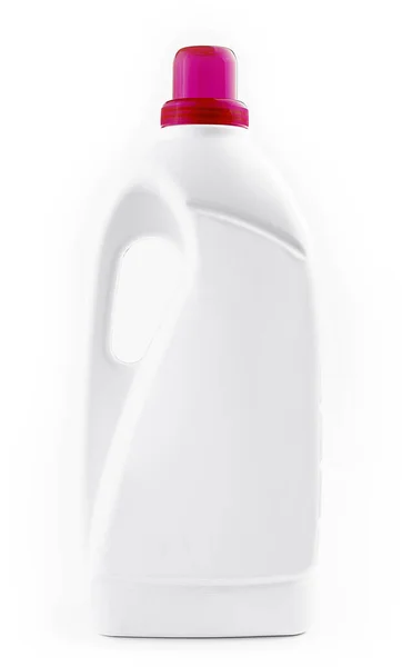 Пластикова Пляшка Ручкою Очищувального Продукту Ізольована — стокове фото