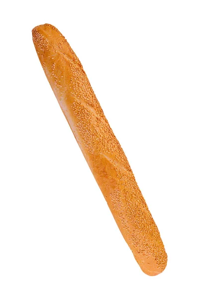 白い背景に隔離されたバゲットパン — ストック写真
