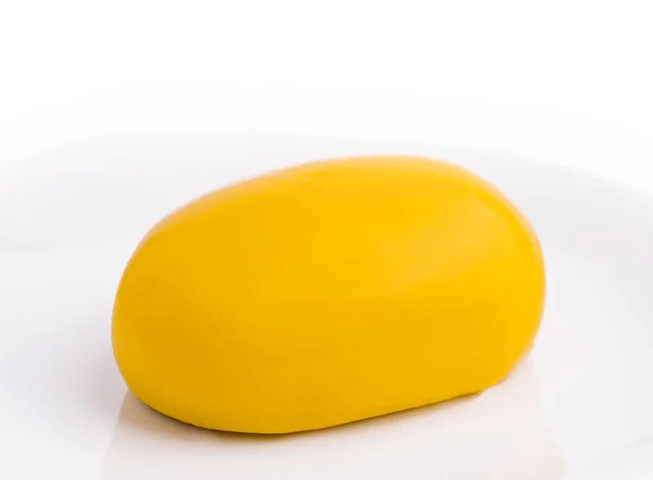 Yellow French Mousse Cake Plate — Φωτογραφία Αρχείου