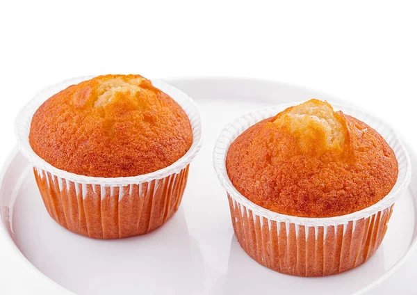 Homemade Muffins Cupcakes Isolated White Background — 图库照片