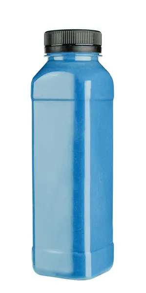 Бутылка Здорового Голубого Смузи Белом — стоковое фото