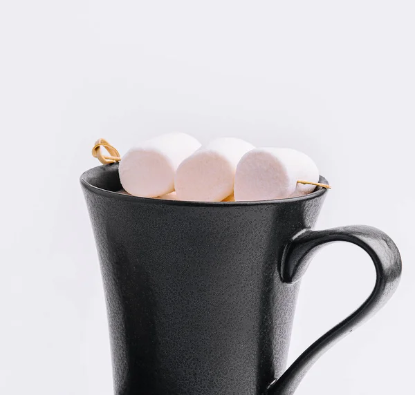 Heiße Schokolade Mit Marshmallows Becher — Stockfoto