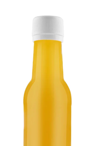 Garrafa Mostarda Amarela Espremer Recipiente Isolado — Fotografia de Stock