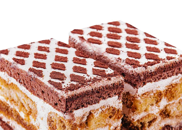 Two Pieces Multi Layered Cocoa Sponge Cake — Stock fotografie