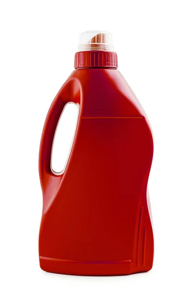 Червона Пластикова Пляшка Миючого Засобу Ізольована — стокове фото