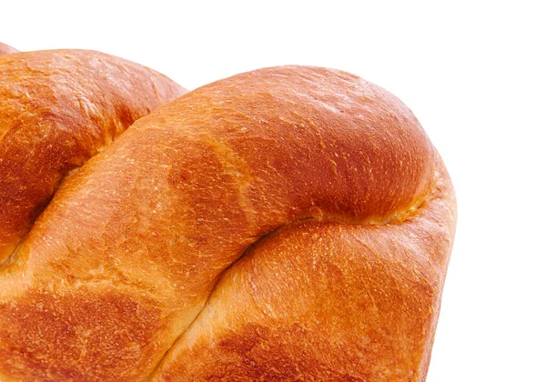 Taze Pişmiş Ekmek Beyazda Izole Edilmiş — Stok fotoğraf