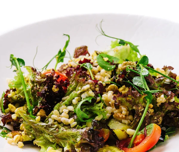 Fresh Vegetarian Salad Pearl Barley Vegetables — Stock Photo, Image