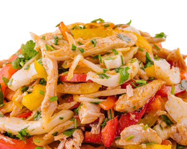Salad with chicken breast and raw vegetables
