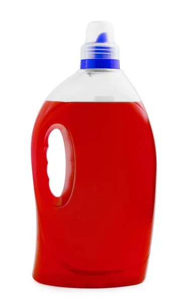 ペットボトル内の赤い液体石鹸又は洗剤 — ストック写真