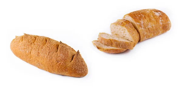 White Loaf Bread Isolated White — 图库照片