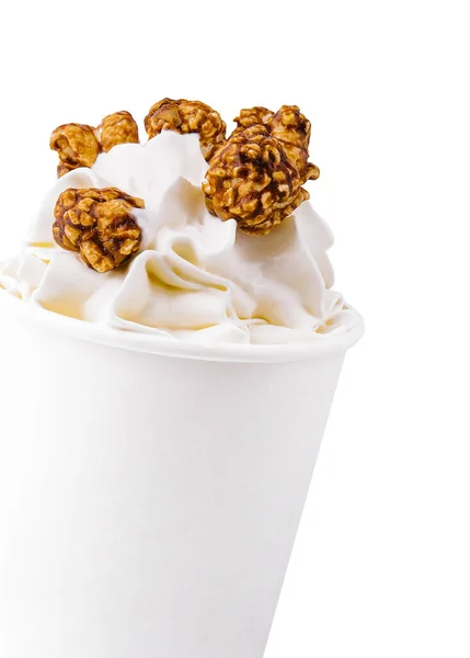 Milkshake Caramel Syrup Popcorn — Stock fotografie