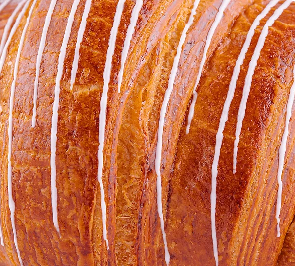 Verse Italiaanse Croissant Gevuld Met Vanille Crème — Stockfoto