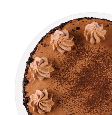 Yuvarlak çikolatalı pastanın üstü.