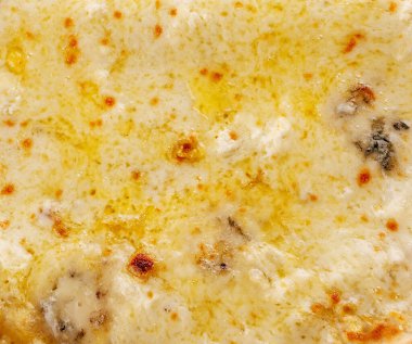 Pizza dört peynir, arka planı kapatın.