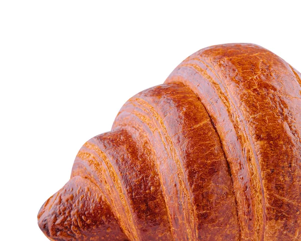 Färsk Croissant Isolerad Vit Bakgrund — Stockfoto