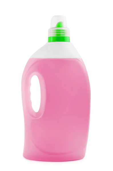 Μπουκαλάκι Πλαστικό Καθαρό Γεμάτο Ροζ Απορρυπαντικό — Φωτογραφία Αρχείου
