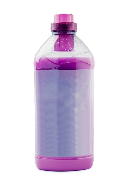 バイオレット洗剤でいっぱいのプラスチッククリーンなボトル — ストック写真