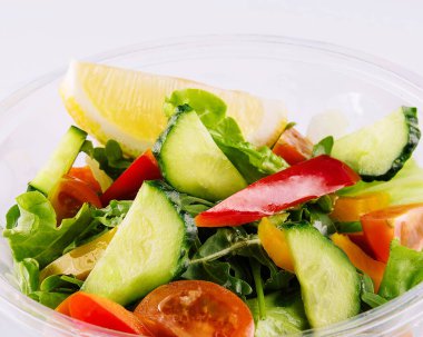 vegetarian salad of spring vegetables on plate