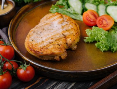 ızgara et ve sebze kapat