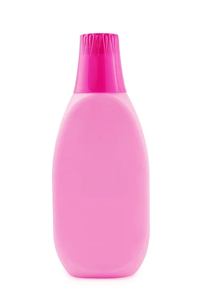 Botella Champú Rosa Aislada Blanco — Foto de Stock