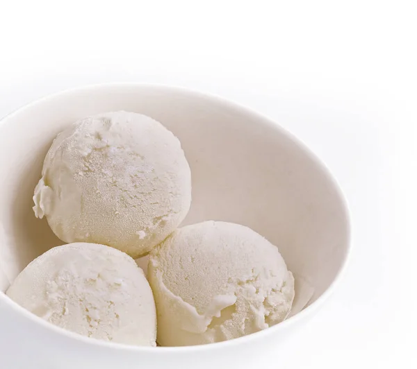 Balls Tasty Vanilla Ice Cream Bowl — Foto Stock