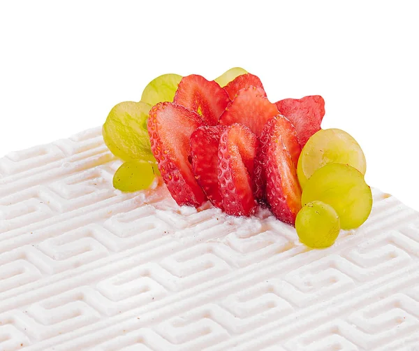 Weiße Moussekuchen Mit Erdbeere — Stockfoto