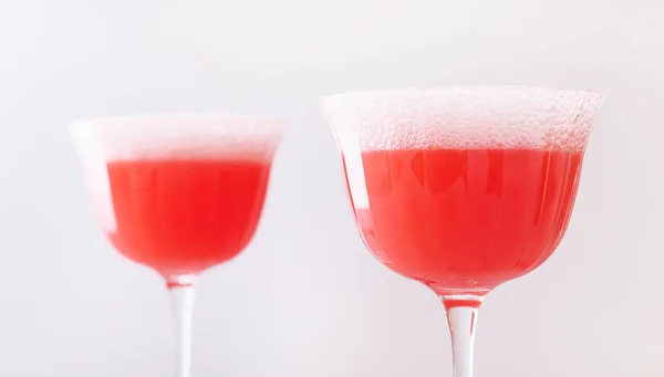 Coquetel Álcool Mimosa Com Suco Vermelho Champanhe Seco — Fotografia de Stock